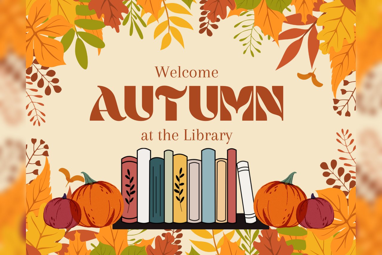 autumn background with books