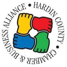 Hardin County Chamber and Business Alliance logo with 4 colored hands